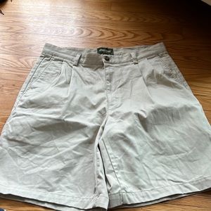 Eddie Bauer khaki shorts with pleats